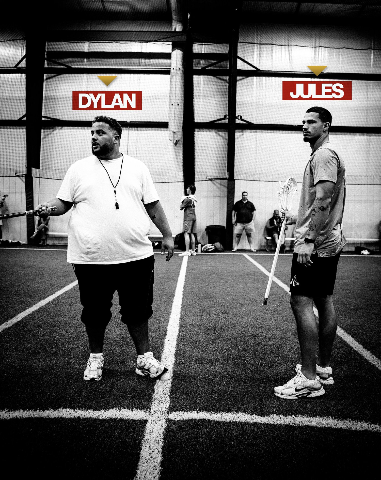LAX LAB founders Dylan and Jules Heningburg on their indoor training field